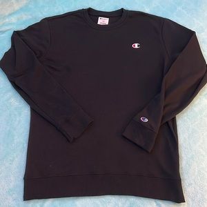 Champion Men’s Black Crewneck Sweatshirt Pullover Sweatshirt - Size Large